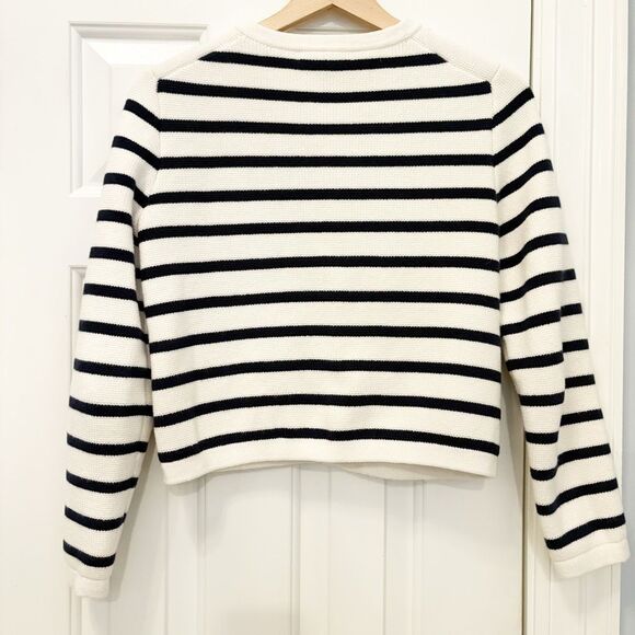 J. Crew Emilie Sweater Cardigan Lady Jacket Navy Stripe Size XS - Picture 8 of 10